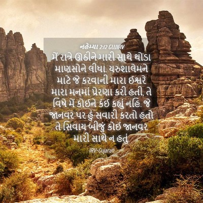 Picture 04 - નહેમ્યા 2:12 GUJIRV - મેં રાત્રે ઊઠીને - Bible Verse Picture