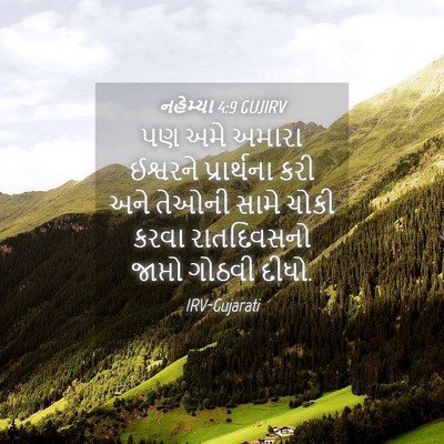 Picture 04 - નહેમ્યા 4:9 GUJIRV - પણ અમે અમારા - Bible Verse Picture