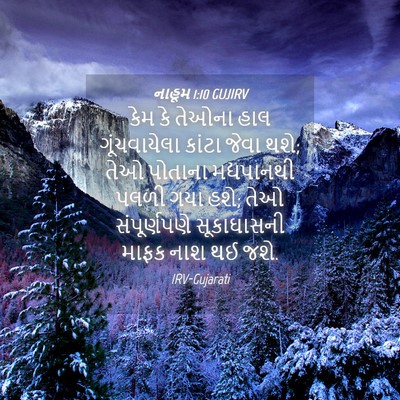 Picture 04 - નાહૂમ 1:10 GUJIRV - કેમ કે તેઓના હાલ - Bible Verse Picture