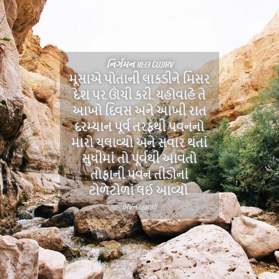 Picture 04 - નિર્ગમન 10:13 GUJIRV - મૂસાએ પોતાની - Bible Verse Picture