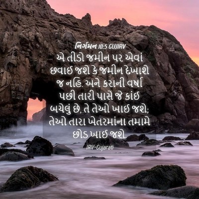 Picture 04 - નિર્ગમન 10:5 GUJIRV - એ તીડો જમીન પર એવાં - Bible Verse Picture