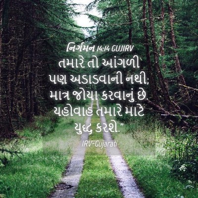 Picture 04 - નિર્ગમન 14:14 GUJIRV - તમારે તો આંગળી પણ - Bible Verse Picture