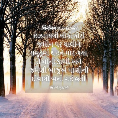 Picture 04 - નિર્ગમન 14:22 GUJIRV - ઇઝરાયલી લોકો કોરી - Bible Verse Picture