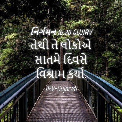 Picture 04 - નિર્ગમન 16:30 GUJIRV - તેથી તે લોકોએ - Bible Verse Picture