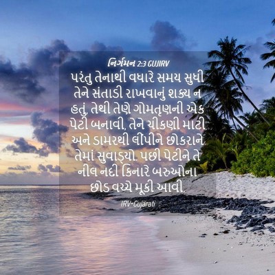 Picture 04 - નિર્ગમન 2:3 GUJIRV - પરંતુ તેનાથી - Bible Verse Picture