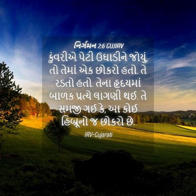 Picture 04 - નિર્ગમન 2:6 GUJIRV - કુંવરીએ પેટી - Bible Verse Picture