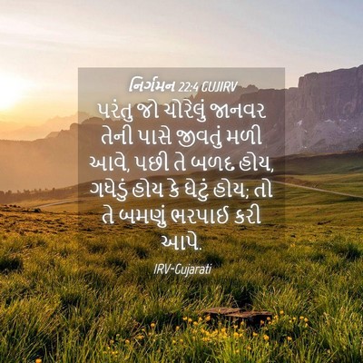 Picture 04 - નિર્ગમન 22:4 GUJIRV - પરંતુ જો ચોરેલું - Bible Verse Picture