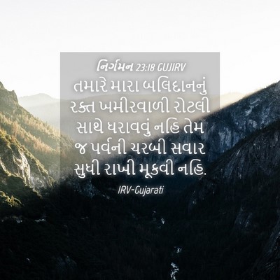 Picture 04 - નિર્ગમન 23:18 GUJIRV - તમારે મારા - Bible Verse Picture