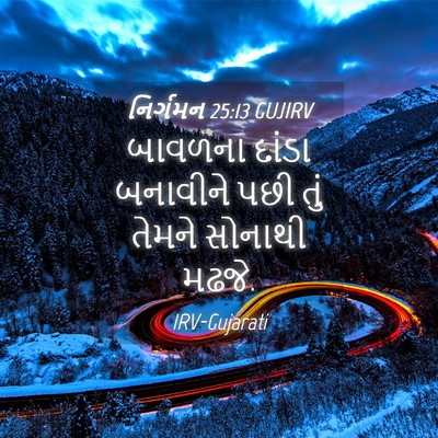 Picture 04 - નિર્ગમન 25:13 GUJIRV - બાવળના દાંડા - Bible Verse Picture