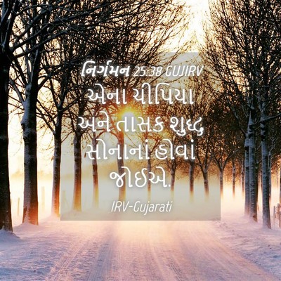 Picture 04 - નિર્ગમન 25:38 GUJIRV - એના ચીપિયા અને - Bible Verse Picture