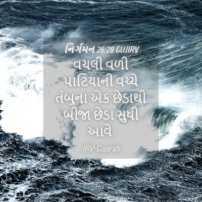 Picture 04 - નિર્ગમન 26:28 GUJIRV - વચલી વળી પાટિયાની - Bible Verse Picture