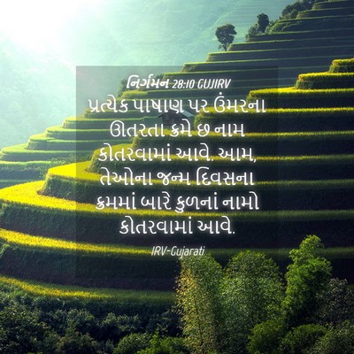 Picture 04 - નિર્ગમન 28:10 GUJIRV - પ્રત્યેક પાષાણ પર - Bible Verse Picture