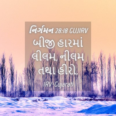 Picture 04 - નિર્ગમન 28:18 GUJIRV - બીજી હારમાં લીલમ, - Bible Verse Picture