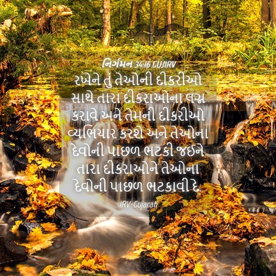 Picture 04 - નિર્ગમન 34:16 GUJIRV - રખેને તું તેઓની - Bible Verse Picture