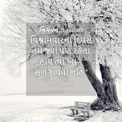 Picture 04 - નિર્ગમન 35:3 GUJIRV - વિશ્રામવારના - Bible Verse Picture