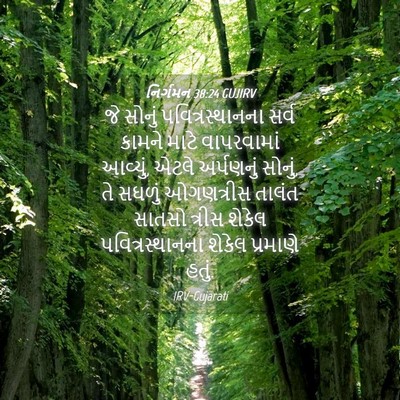 Picture 04 - નિર્ગમન 38:24 GUJIRV - જે સોનું - Bible Verse Picture