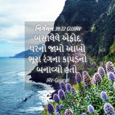 Picture 04 - નિર્ગમન 39:22 GUJIRV - બસાલેલે એફોદ પરનો - Bible Verse Picture