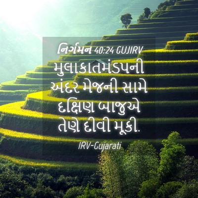 Picture 04 - નિર્ગમન 40:24 GUJIRV - મુલાકાતમંડપની - Bible Verse Picture