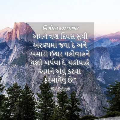 Picture 04 - નિર્ગમન 8:27 GUJIRV - અમને ત્રણ દિવસ - Bible Verse Picture