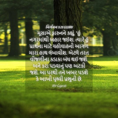 Picture 04 - નિર્ગમન 9:29 GUJIRV - મૂસાએ ફારુનને - Bible Verse Picture