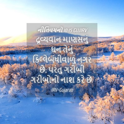 Picture 04 - નીતિવચનો 10:15 GUJIRV - દ્રવ્યવાન માણસનું - Bible Verse Picture