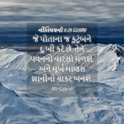 Picture 04 - નીતિવચનો 11:29 GUJIRV - જે પોતાના જ - Bible Verse Picture