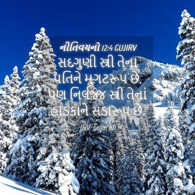 Picture 04 - નીતિવચનો 12:4 GUJIRV - સદગુણી સ્ત્રી - Bible Verse Picture