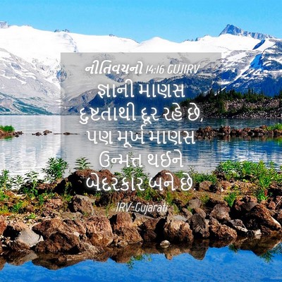 Picture 04 - નીતિવચનો 14:16 GUJIRV - જ્ઞાની માણસ - Bible Verse Picture