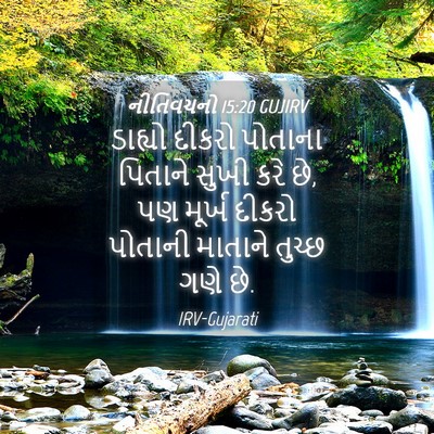 Picture 04 - નીતિવચનો 15:20 GUJIRV - ડાહ્યો દીકરો - Bible Verse Picture