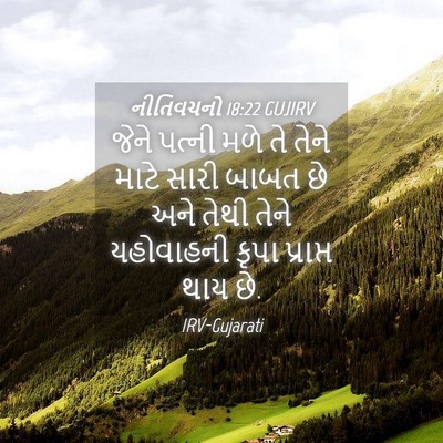 Picture 04 - નીતિવચનો 18:22 GUJIRV - જેને પત્ની મળે તે - Bible Verse Picture