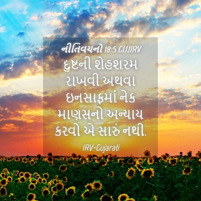 Picture 04 - નીતિવચનો 18:5 GUJIRV - દુષ્ટની શેહશરમ - Bible Verse Picture