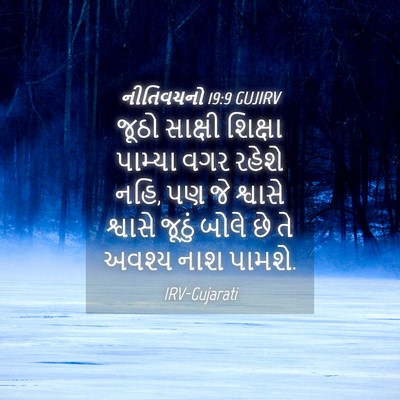 Picture 04 - નીતિવચનો 19:9 GUJIRV - જૂઠો સાક્ષી - Bible Verse Picture