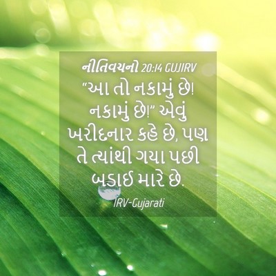 Picture 04 - નીતિવચનો 20:14 GUJIRV - “આ તો નકામું છે! - Bible Verse Picture