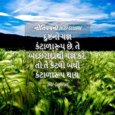 Picture 04 - નીતિવચનો 21:27 GUJIRV - દુષ્ટનો યજ્ઞ - Bible Verse Picture
