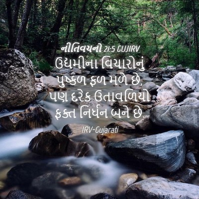 Picture 04 - નીતિવચનો 21:5 GUJIRV - ઉદ્યમીના - Bible Verse Picture