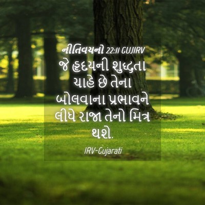 Picture 04 - નીતિવચનો 22:11 GUJIRV - જે હૃદયની શુદ્ધતા - Bible Verse Picture
