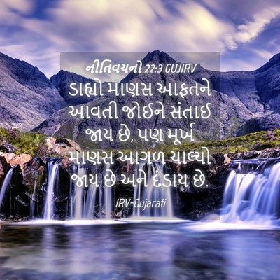 Picture 04 - નીતિવચનો 22:3 GUJIRV - ડાહ્યો માણસ આફતને - Bible Verse Picture
