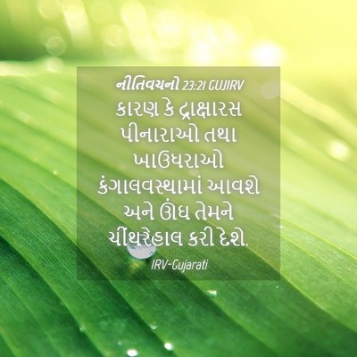 Picture 04 - નીતિવચનો 23:21 GUJIRV - કારણ કે - Bible Verse Picture