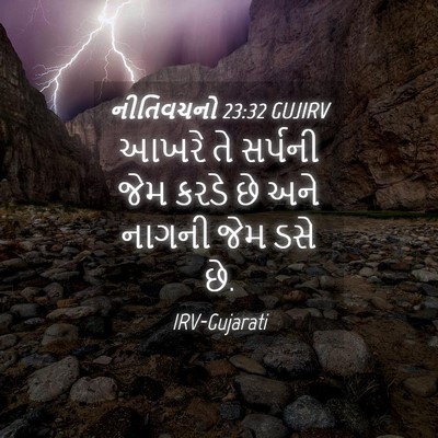 Picture 04 - નીતિવચનો 23:32 GUJIRV - આખરે તે સર્પની જેમ - Bible Verse Picture
