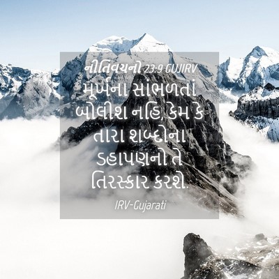 Picture 04 - નીતિવચનો 23:9 GUJIRV - મૂર્ખના સાંભળતાં - Bible Verse Picture