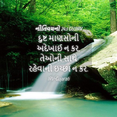 Picture 04 - નીતિવચનો 24:1 GUJIRV - દુષ્ટ માણસોની - Bible Verse Picture