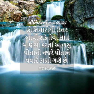 Picture 04 - નીતિવચનો 26:16 GUJIRV - હોશિયારીથી ઉત્તર - Bible Verse Picture