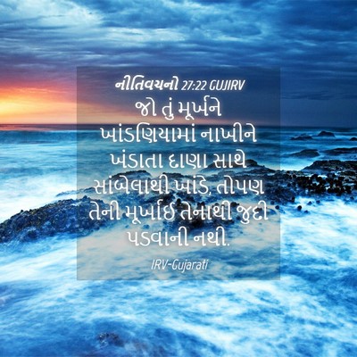 Picture 04 - નીતિવચનો 27:22 GUJIRV - જો તું મૂર્ખને - Bible Verse Picture