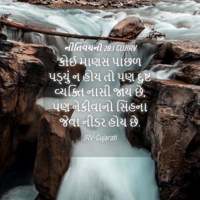 Picture 04 - નીતિવચનો 28:1 GUJIRV - કોઈ માણસ પાછળ - Bible Verse Picture