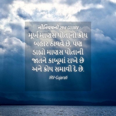 Picture 04 - નીતિવચનો 29:11 GUJIRV - મૂર્ખ માણસ પોતાનો - Bible Verse Picture