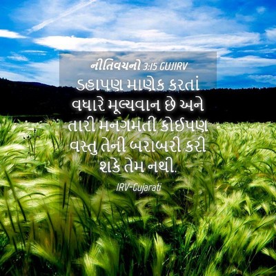 Picture 04 - નીતિવચનો 3:15 GUJIRV - ડહાપણ માણેક કરતાં - Bible Verse Picture