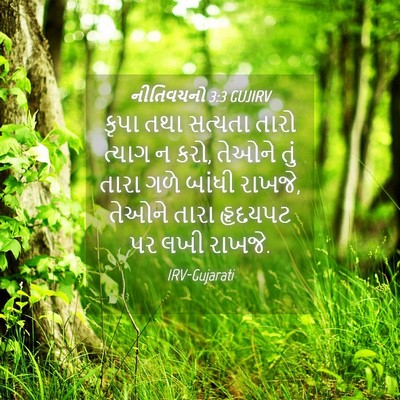 Picture 04 - નીતિવચનો 3:3 GUJIRV - કૃપા તથા સત્યતા - Bible Verse Picture