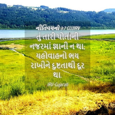 Picture 04 - નીતિવચનો 3:7 GUJIRV - તું તારી પોતાની - Bible Verse Picture
