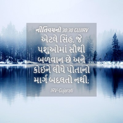 Picture 04 - નીતિવચનો 30:30 GUJIRV - એટલે સિંહ, જે - Bible Verse Picture
