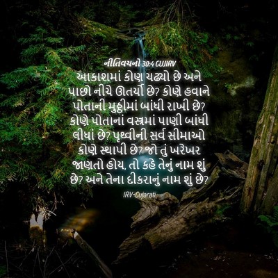 Picture 04 - નીતિવચનો 30:4 GUJIRV - આકાશમાં કોણ ચઢ્યો - Bible Verse Picture